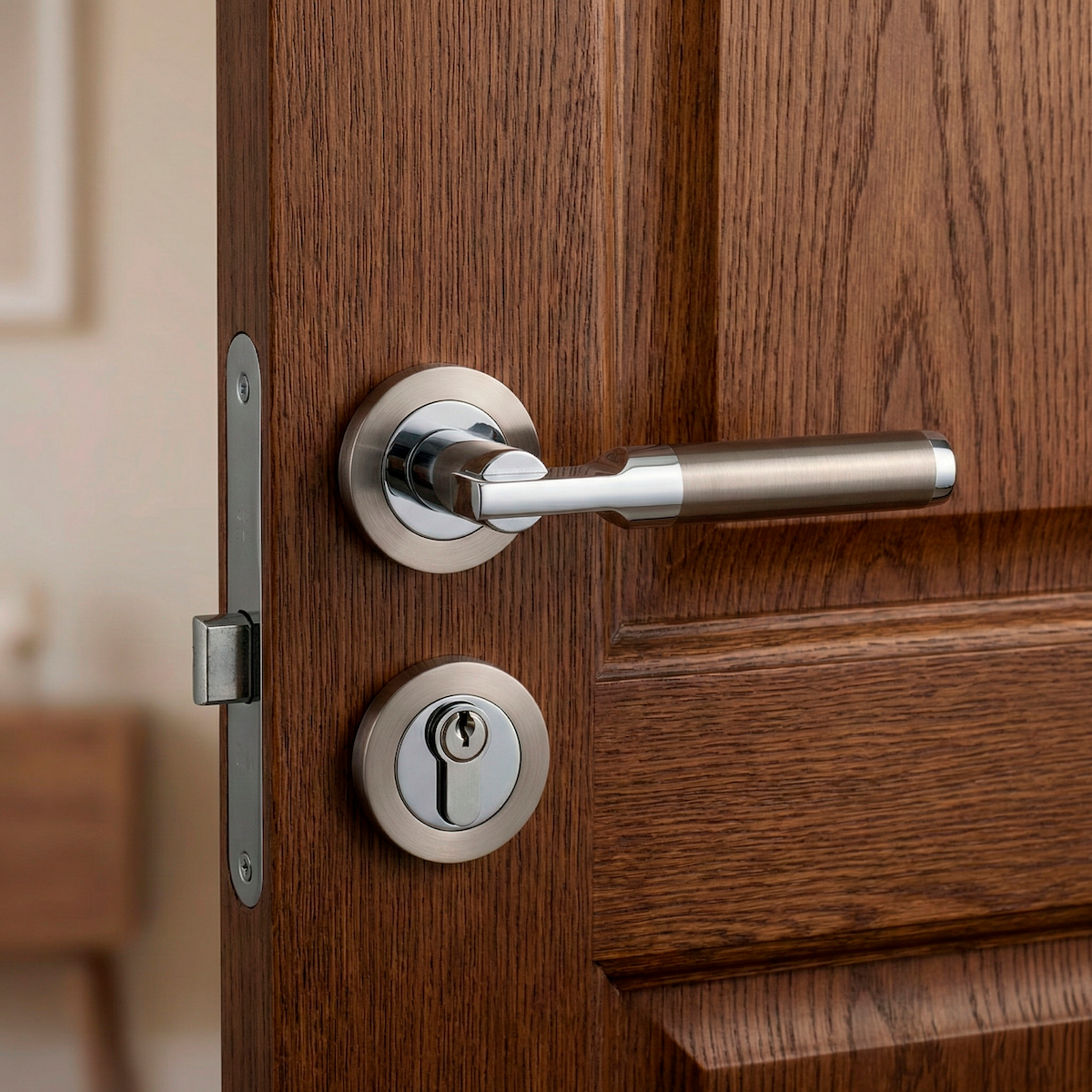 Poignée Taranis pour portes avec rosace ronde en aluminium