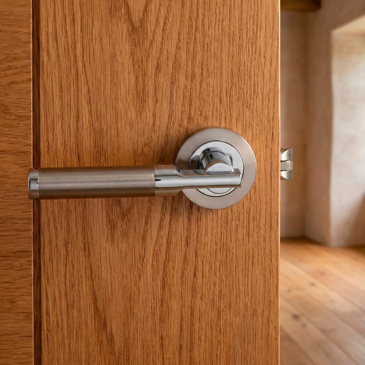 Poignée Taranis pour portes avec rosace ronde en aluminium