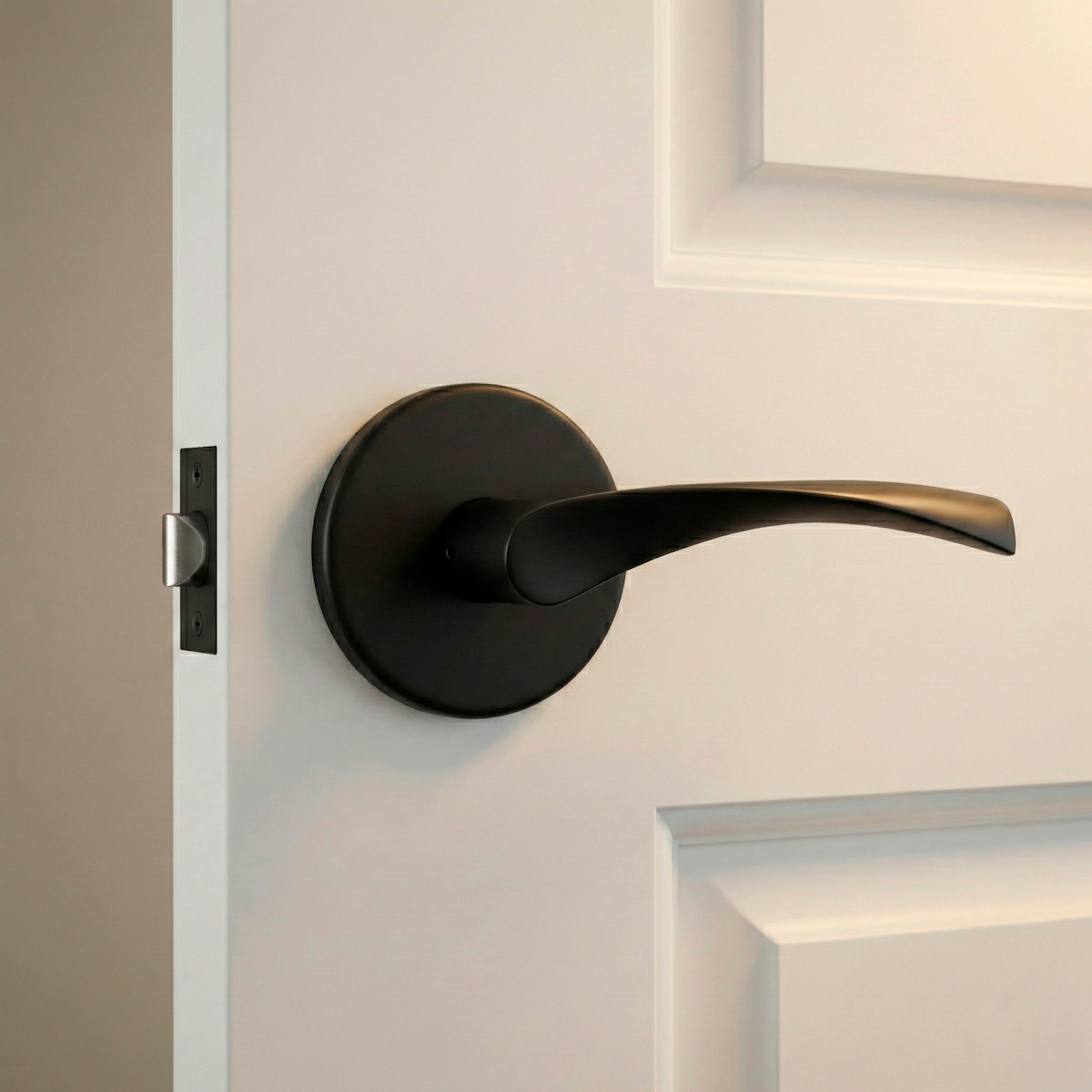 Plaque ronde de recouvrement noir pour poignée de porte modèle 'ARI130'