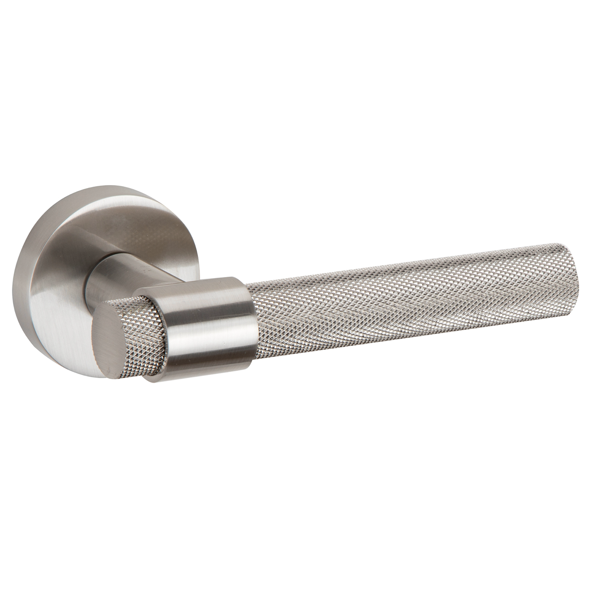Béquille rosace ronde en Zamak Pepo nickel satiné