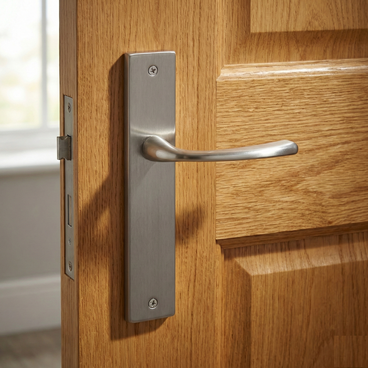 Poignée simple modèle '700' en zamak finition nickel satiné pour portes