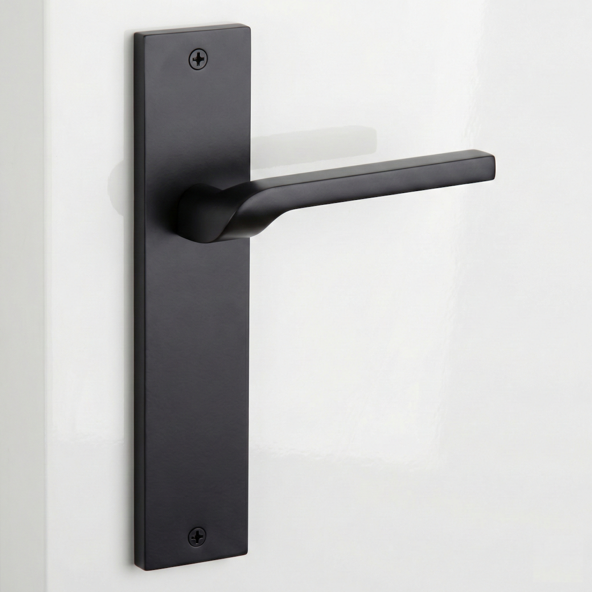 Poignée modèle 559 avec plaque rectangulaire en zamak finition noire pour portes