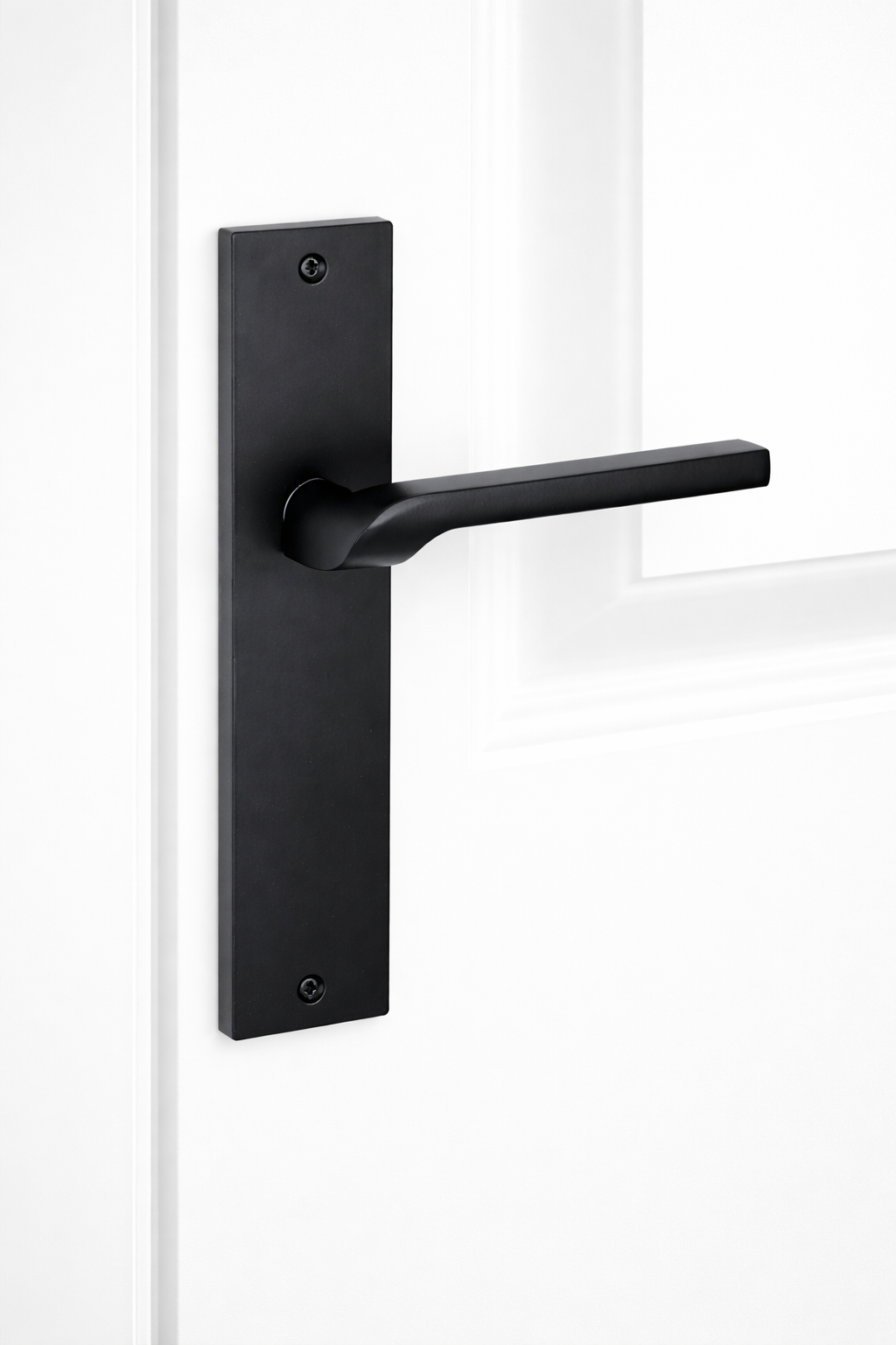 Poignée modèle 559 avec plaque rectangulaire en zamak finition noire pour portes