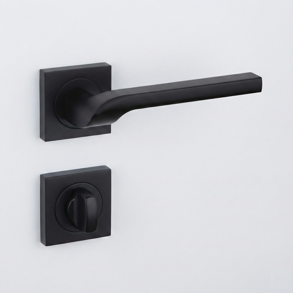 Poignée en aluminium modèle 559 avec rosace carrée finition noire pour portes