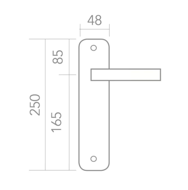 Béquille Plaque Ovale MRS-510 PS en Zamak Laitonné Satiné pour Portes Intérieures