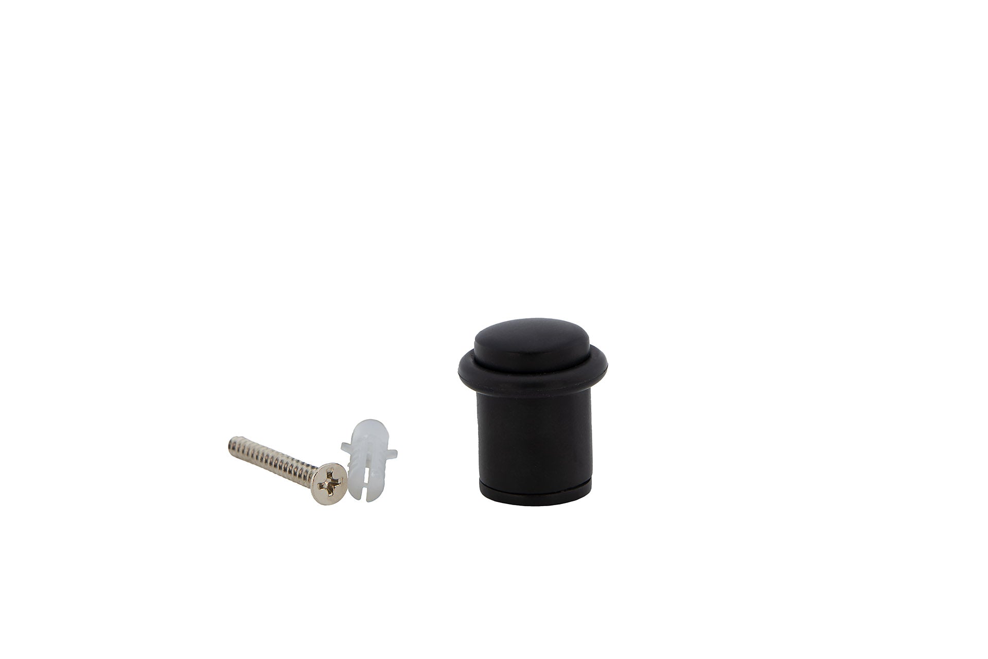 10 butées de porte cylindriques noires avec amortisseur en caoutchouc et 20 mm de diamètre