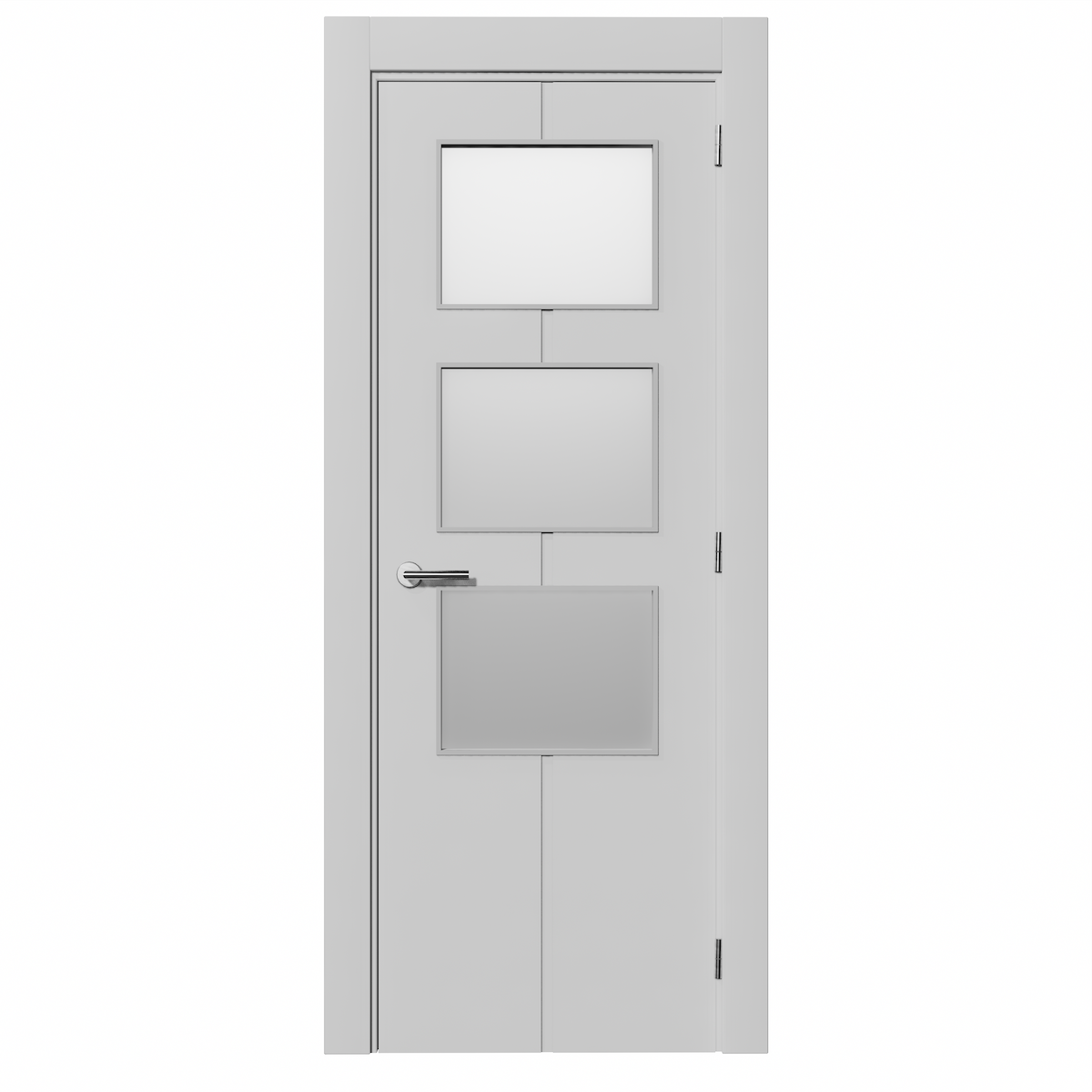 Porte HEAV à 3 vitrages, en bloc de 2030x905x35, à âme pleine, finition blanche