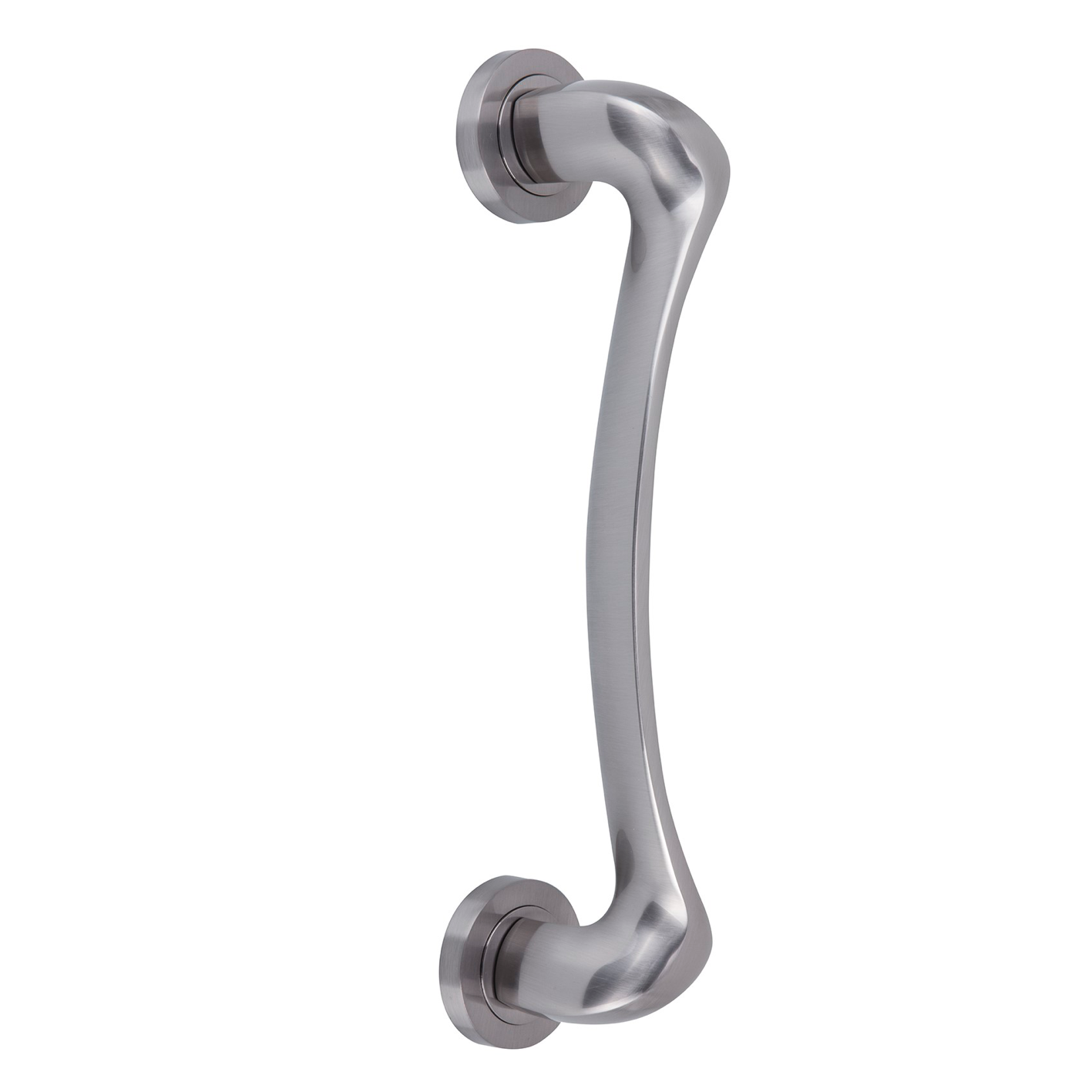 Poignée de porte béquille avant-gardiste en zamak finition nickel satiné modèle 934