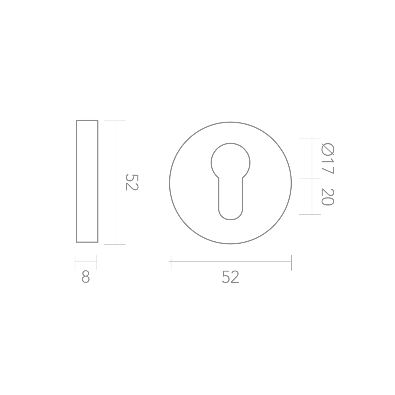 Béquille à rosace ronde en acier inoxydable pour portes