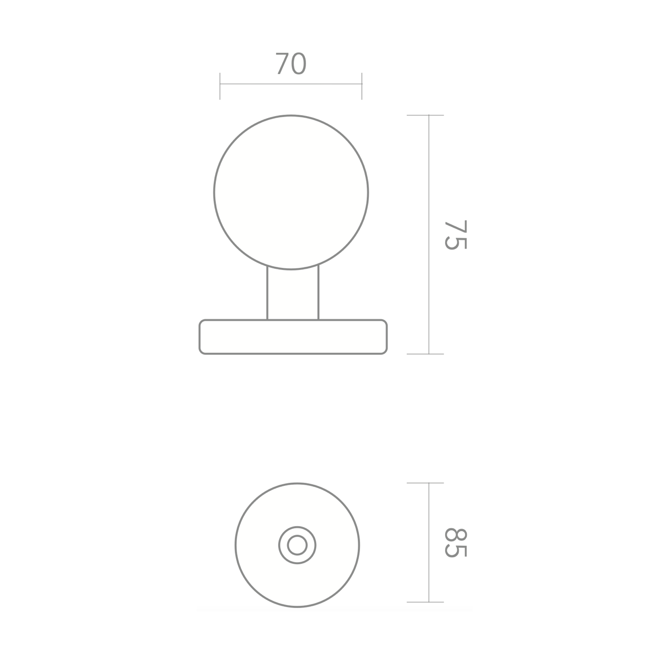 Bouton de porte rond en laiton, finition nickel satiné, pour portes d'entrée