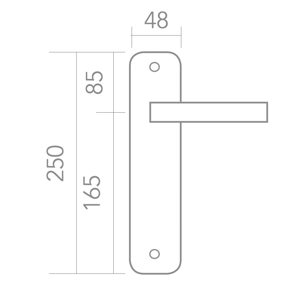 Poignée modèle « 930 » en zamak avec plaque ovale, finition chrome brillant, pour portes