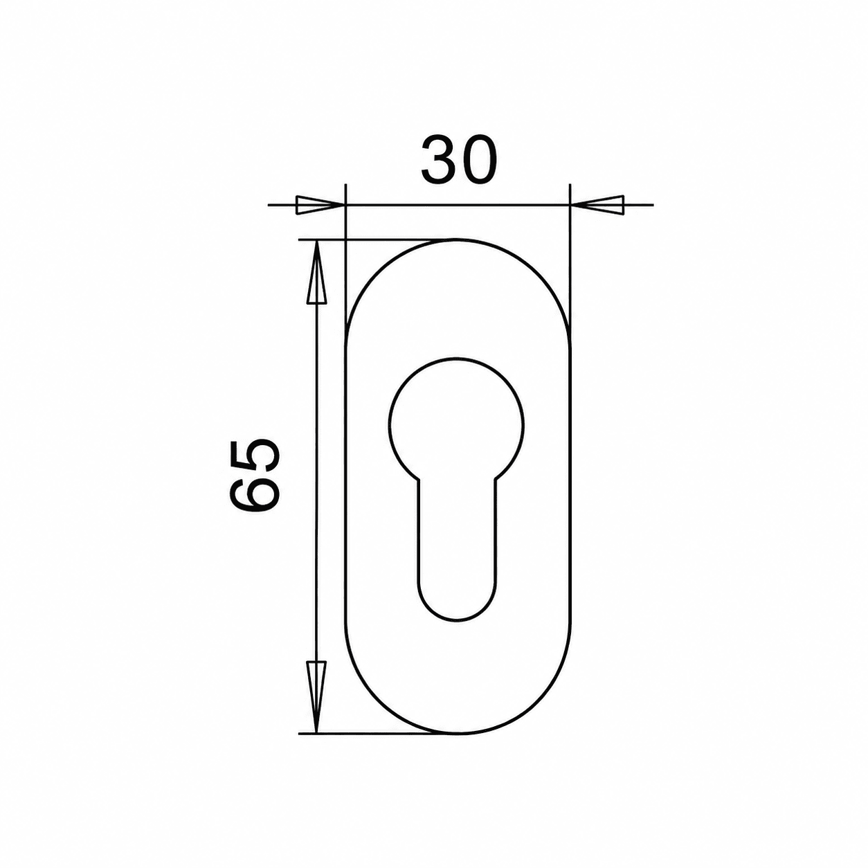 Béquille de porte avec rosace ovale en acier inoxydable