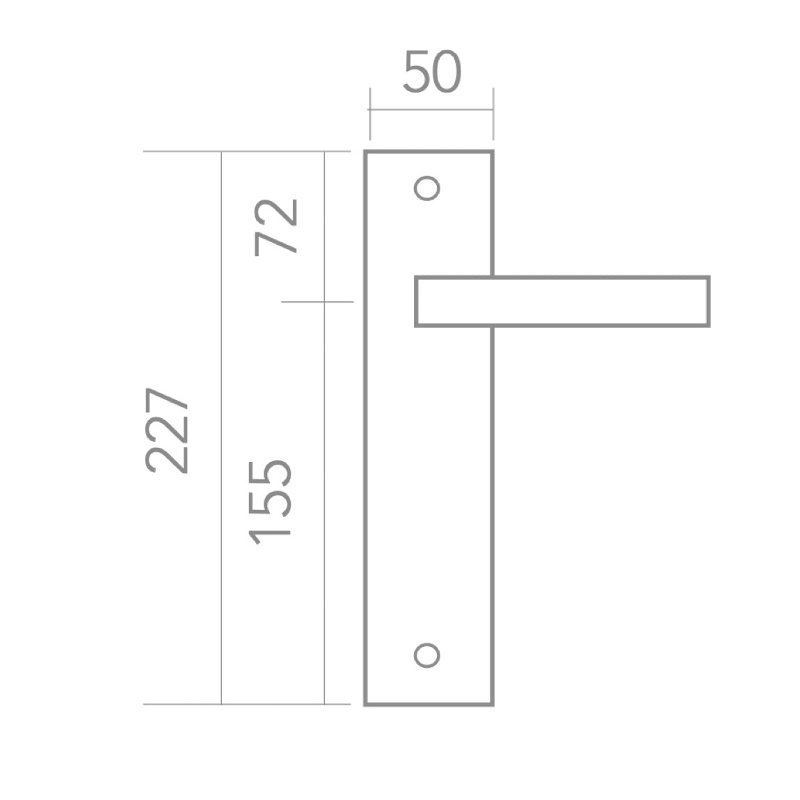 Béquille modèle « 530 » avec plaque rectangulaire pour portes
