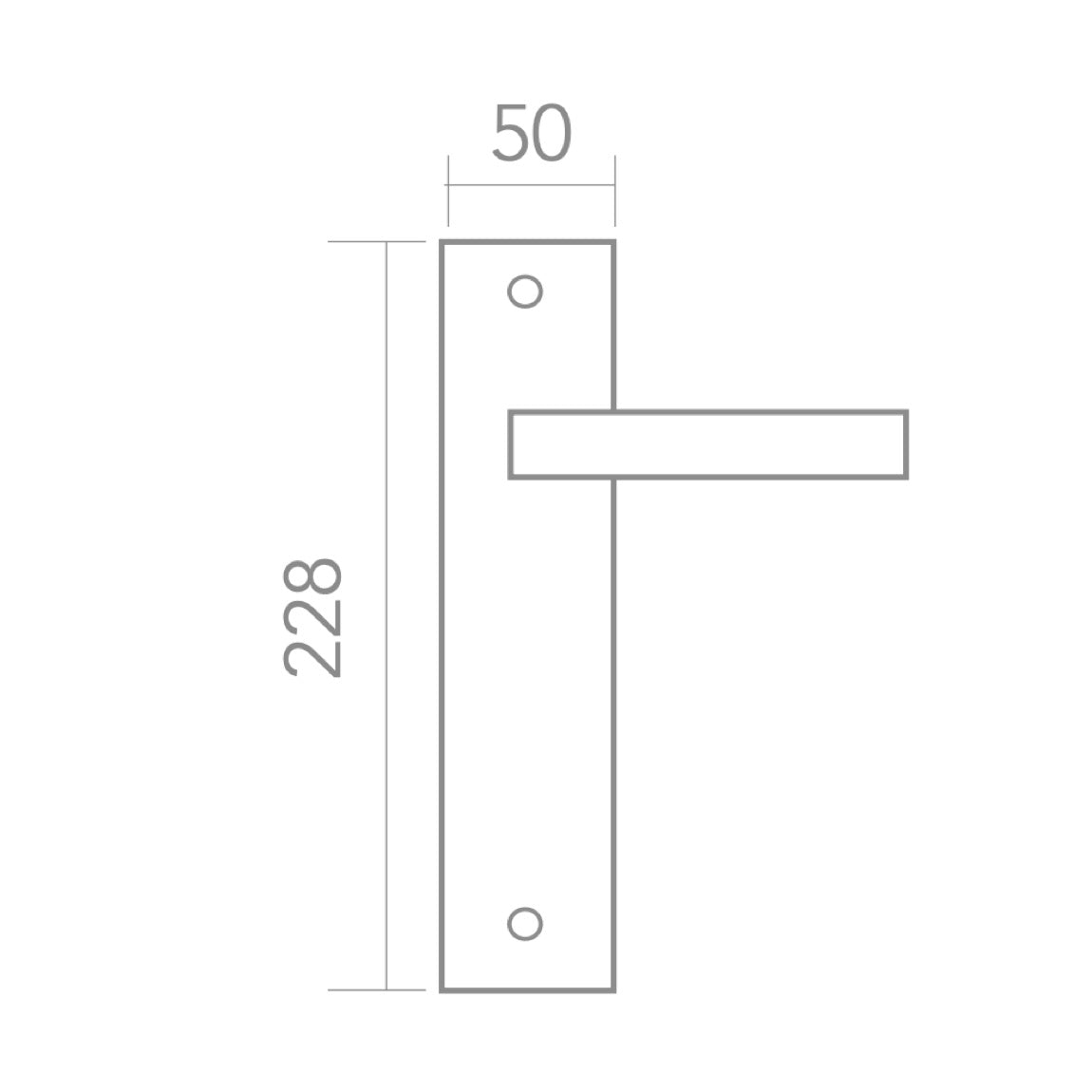 Poignée simple modèle '700' en zamak finition nickel satiné pour portes