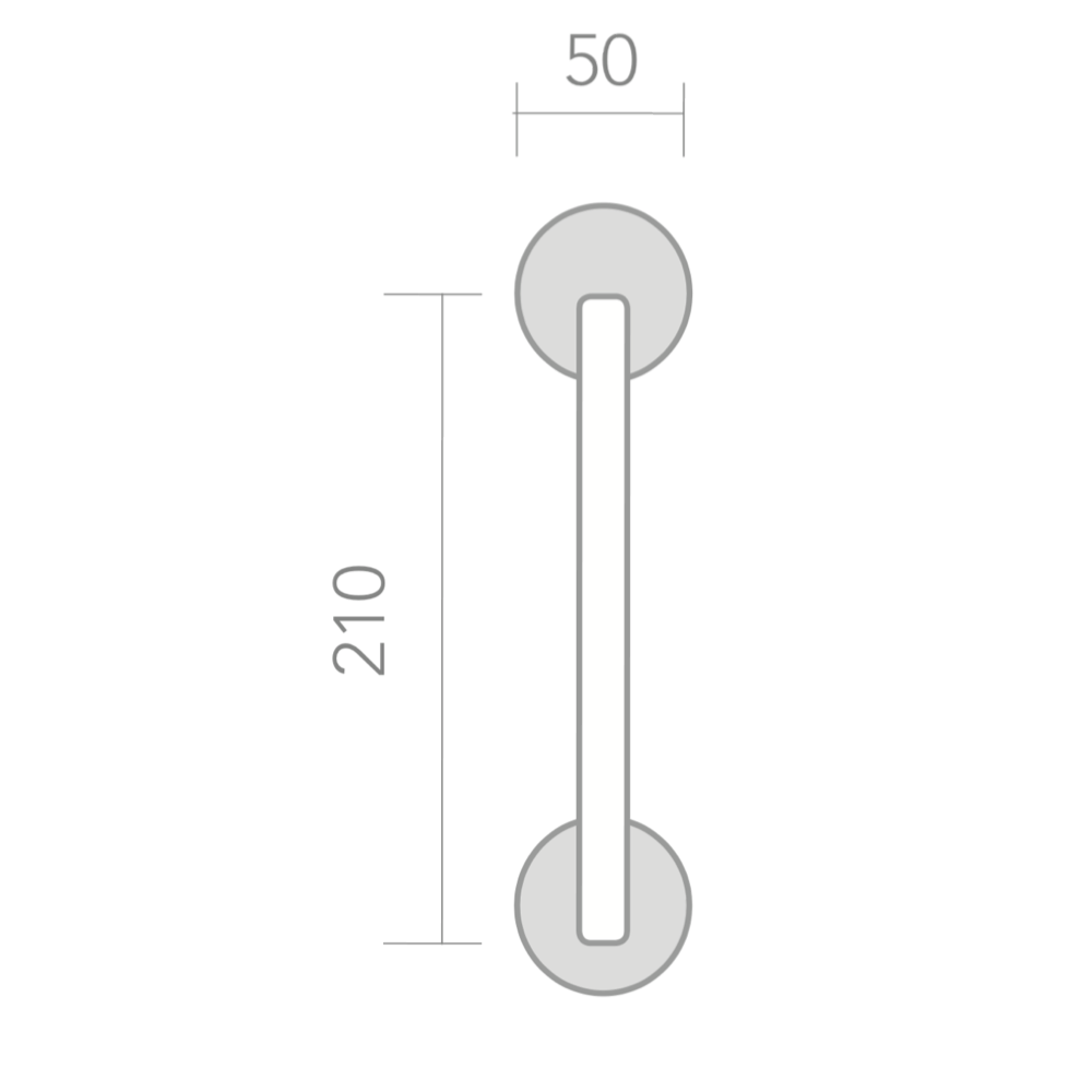 Béquille de porte en aluminium avec rosace carrée, modèle 534
