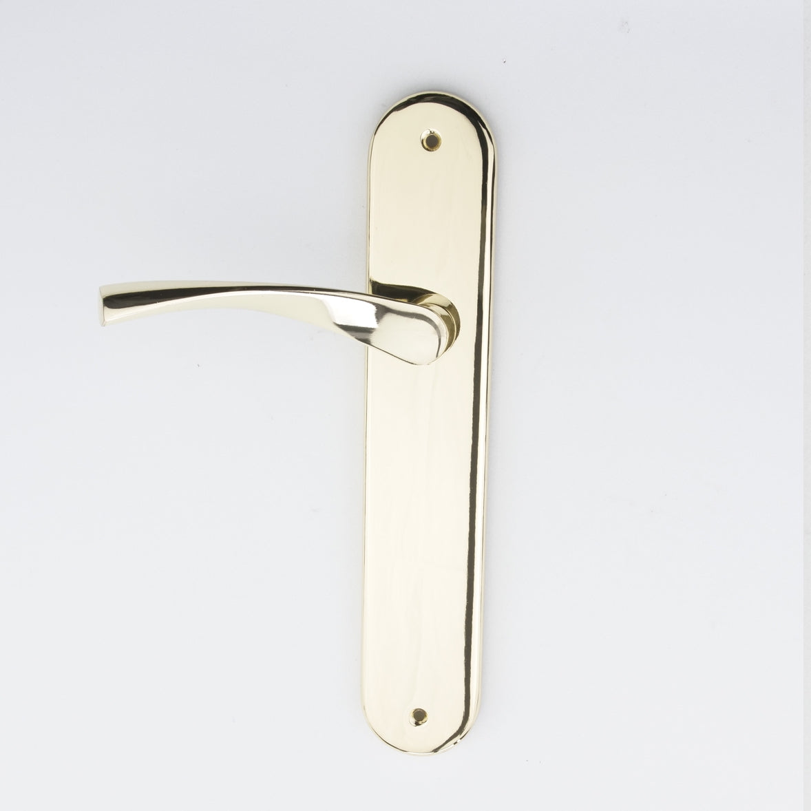 Poignée de porte modèle "130" en zamak avec plaque ovale, finition doré brillant