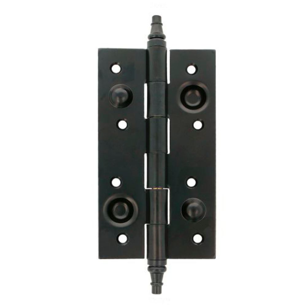 Charnière de sécurité noire spéciale avec bout droit pour porte blindée hauteur 150mm