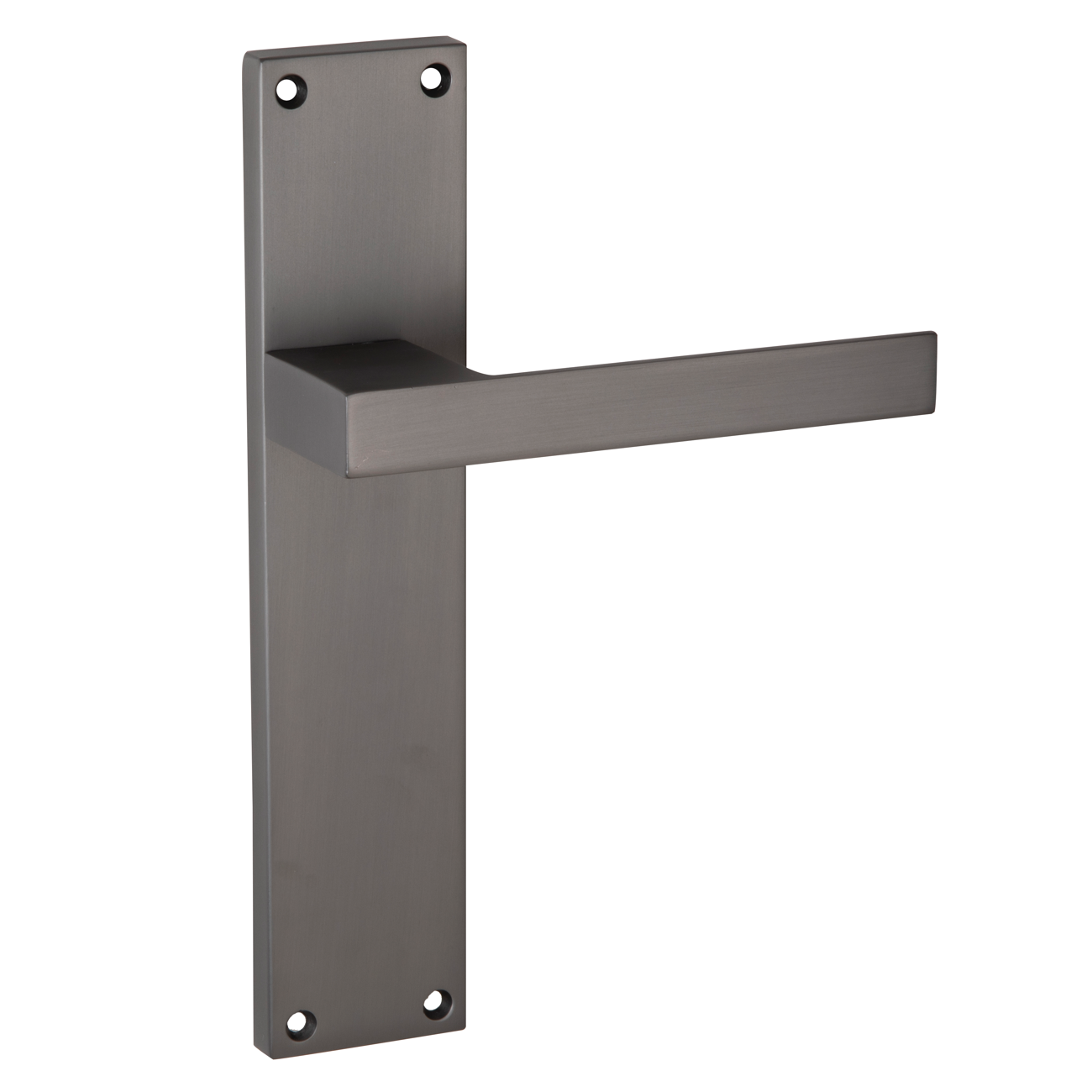 Poignée modèle "220" en zamak avec plaque rectangulaire finition graphite pour portes