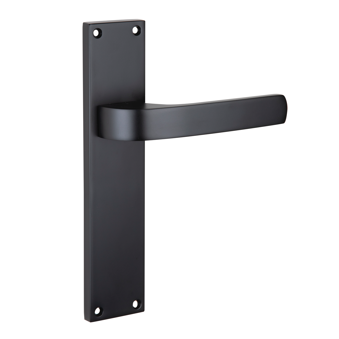 Poignée modèle '710' en zamak avec plaque rectangulaire finition noire pour portes