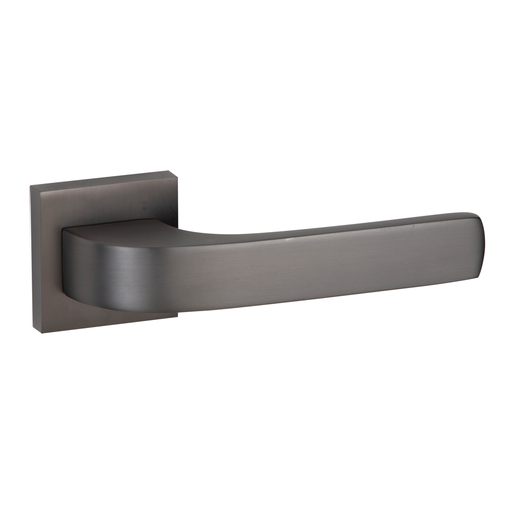 Béquille de porte en zamak modèle 710 avec rosace carrée finition graphite