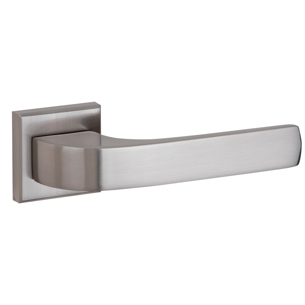 Béquille en zamak modèle 710 avec rosace carrée finition nickel satiné pour portes