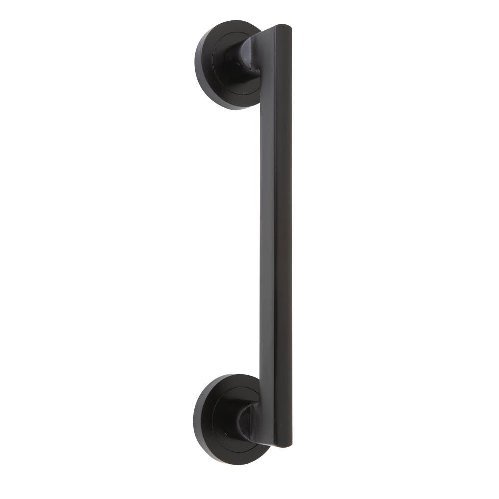 Béquille de fenêtre en aluminium avec rosace ronde finition noire modèle 534A