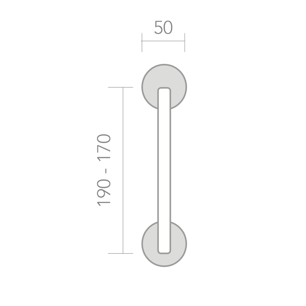Béquille de porte en aluminium modèle 554 avec rosace ronde finition nickel satiné