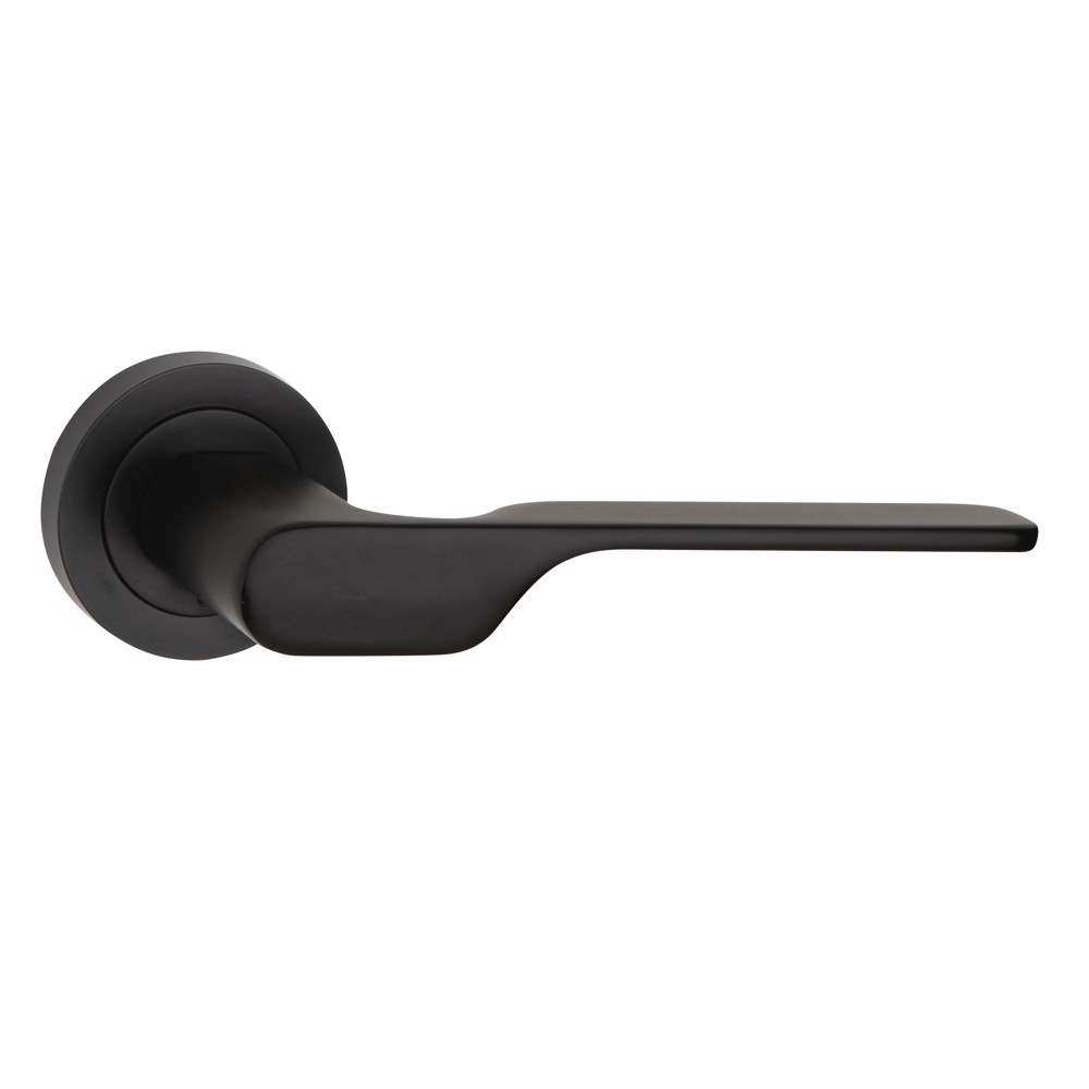Béquille de porte modèle 640 en zamak avec rosace ronde finition noire