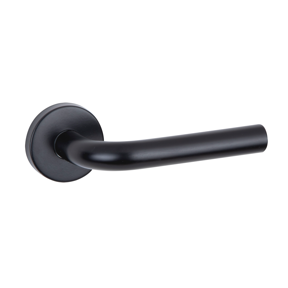 Poignée modèle 403 avec rosace ronde en acier inoxydable finition noire pour portes