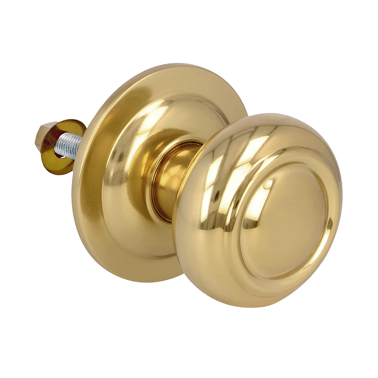 Bouton de PVD en forme de champignon avec anneaux en finition dorée brillante pour portes d'entrée