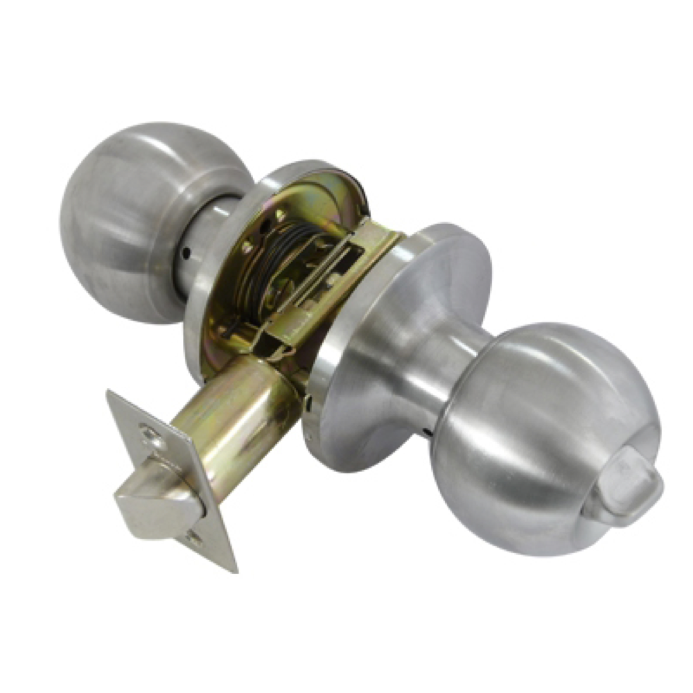 Bouton de porte de salle de bain rond pivotant en acier inoxydable modèle 608