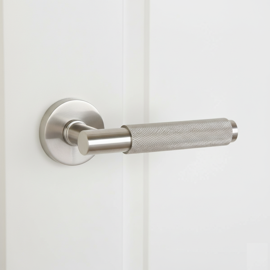 Poignée rosace ronde en Zamak RS-510 nickel satiné