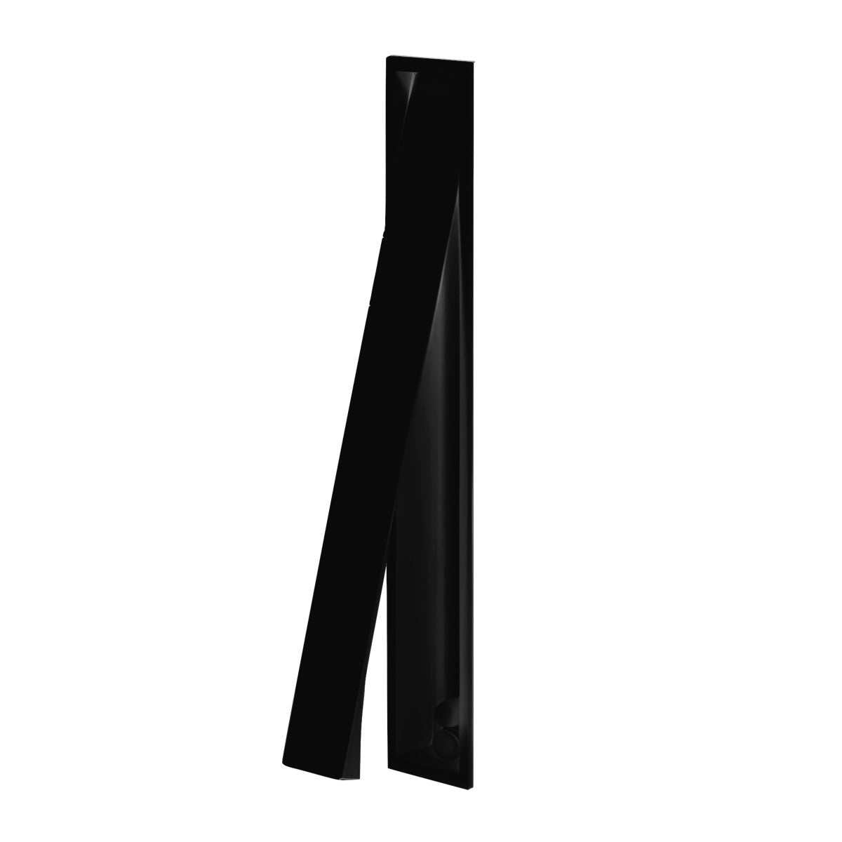 Poignée cuvette rectangulaire Clos noire de 160 mm de hauteur pour portes coulissantes
