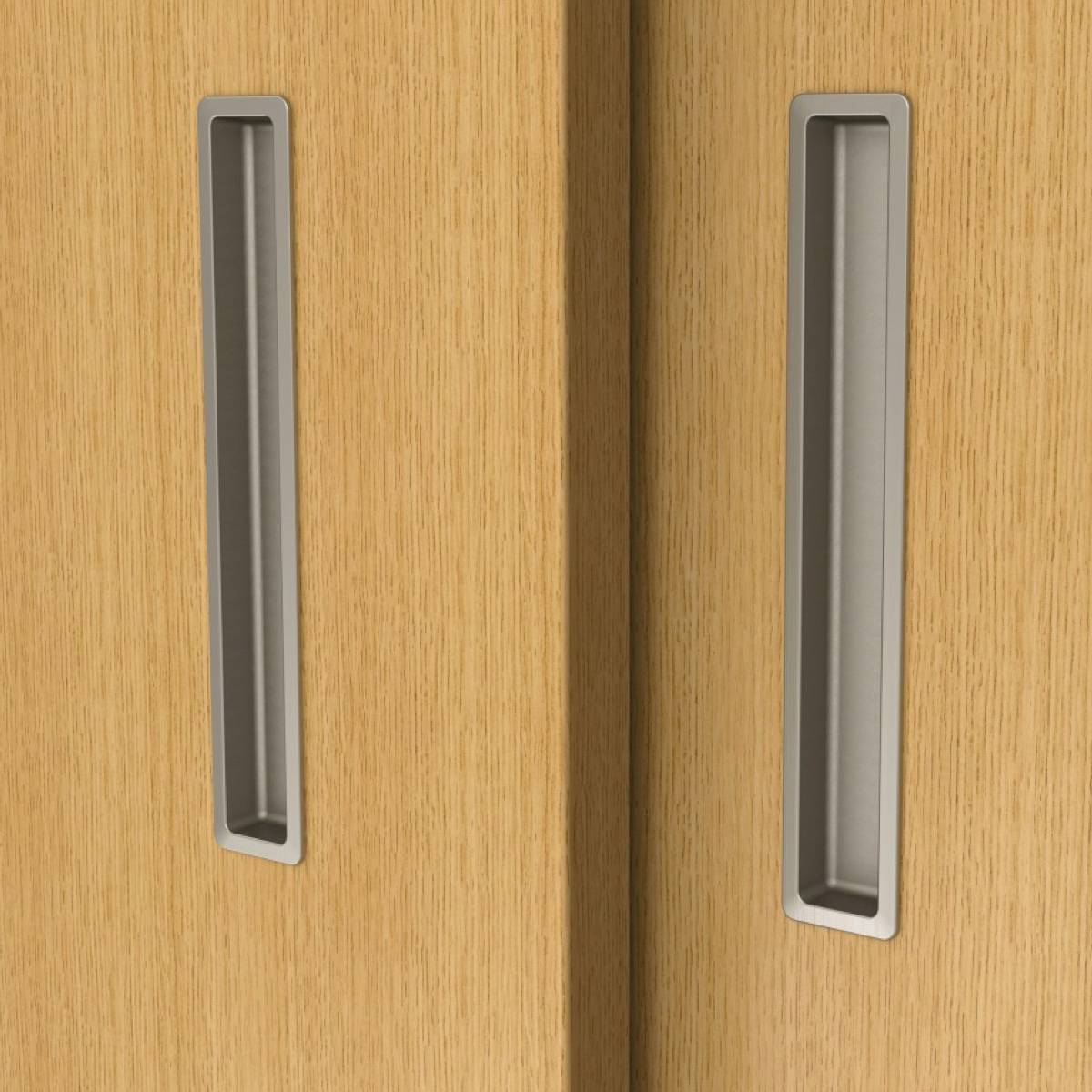 Poignée encastrée pour porte coulissante de placard de 150mm de long x 25mm de large