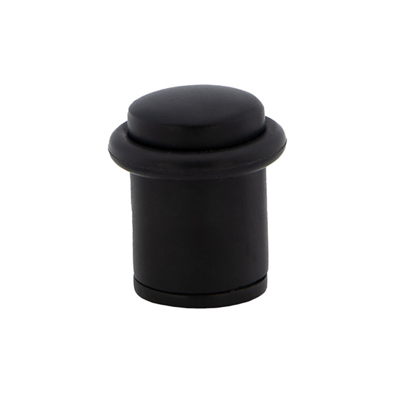 Butoir de porte cylindrique noir avec amortisseur en caoutchouc et 20 mm de diamètre