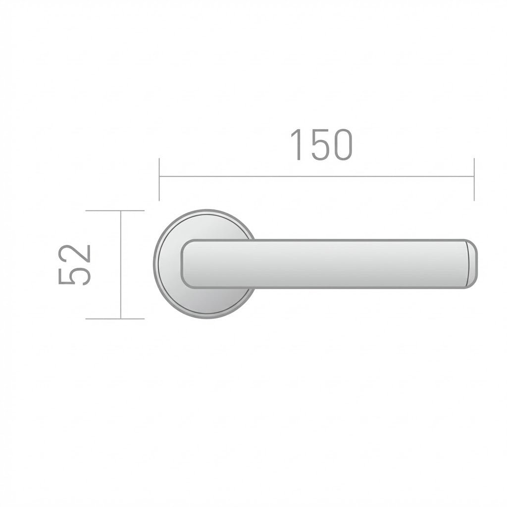 Poignée de porte Altur avec rosace ronde en nickel mat
