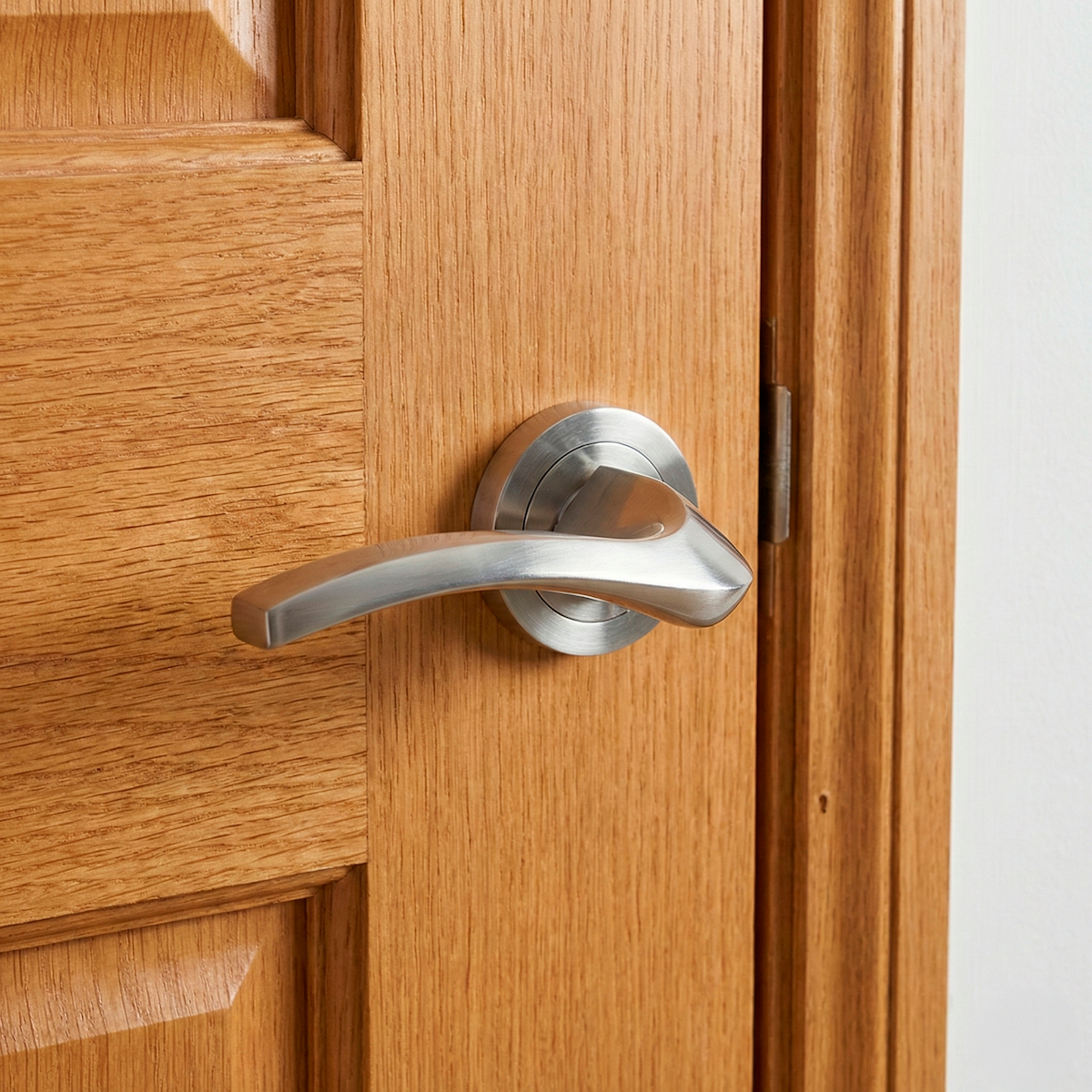 Béquille de porte avec rosace ronde en aluminium