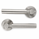 Bouton de porte Grian avec rosace ronde en acier inoxydable