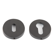 Entrée de clé sur rosace ronde ovale et poire en zamak noir ø52 mm pour portes
