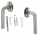 Poignée de porte « 443 » en zamak avec rosace ronde finition nickel satiné
