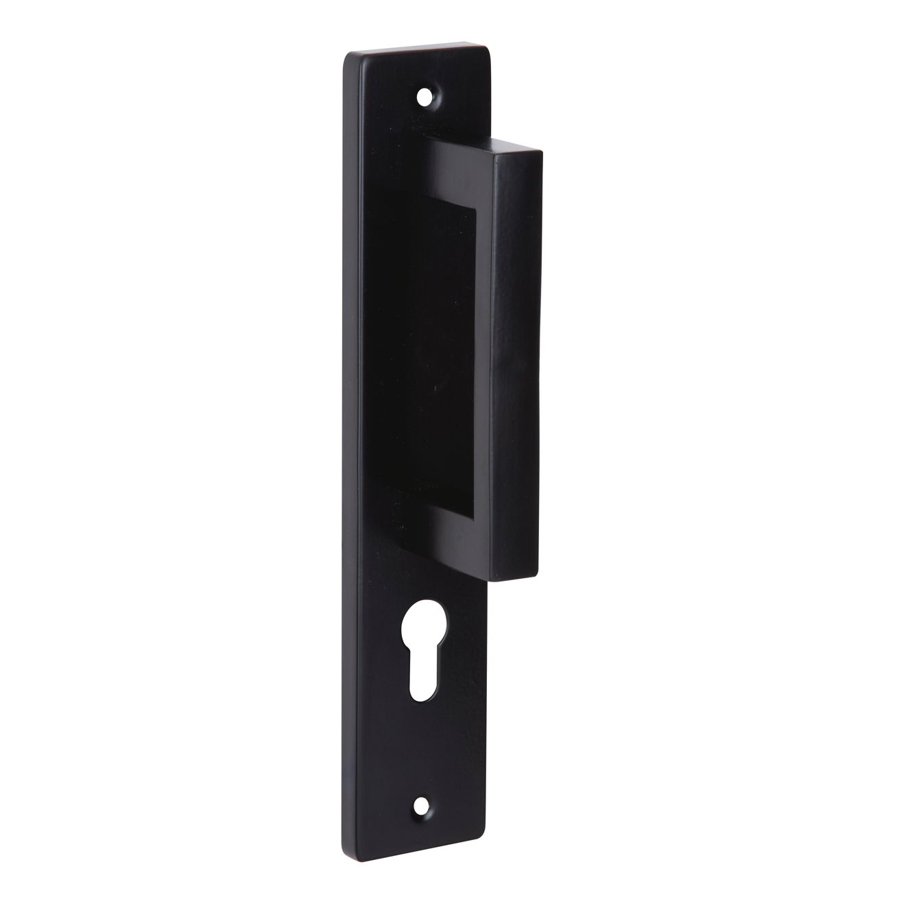 Béquille double sur plaque modèle 8004 en acier inoxydable finition noire avec trou de clé
