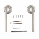 Poignée modèle « 240A » avec rosace ronde finition nickel combinée pour portes