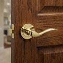 Poignée de porte en aluminium '3001' avec rosace ronde dorée brillante