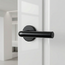 Poignée modèle 403 avec rosace ronde en acier inoxydable finition noire pour portes