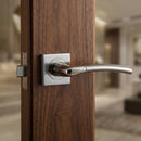 Poignée de porte en aluminium modèle « 430A », finition nickel combiné