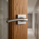 Poignée de porte en aluminium modèle « 430A », finition nickel combiné