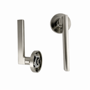 Poignée de porte ronde en aluminium « 530A » Manilla Rental, finition nickel satiné