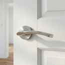 Poignée Hermès en aluminium avec rosace ronde finition nickel satiné pour portes