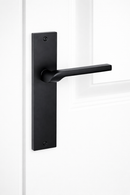 Poignée modèle 559 avec plaque rectangulaire en zamak finition noire pour portes