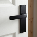Poignée modèle '710' en zamak avec plaque rectangulaire finition noire pour portes